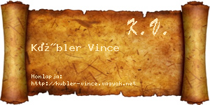 Kübler Vince névjegykártya